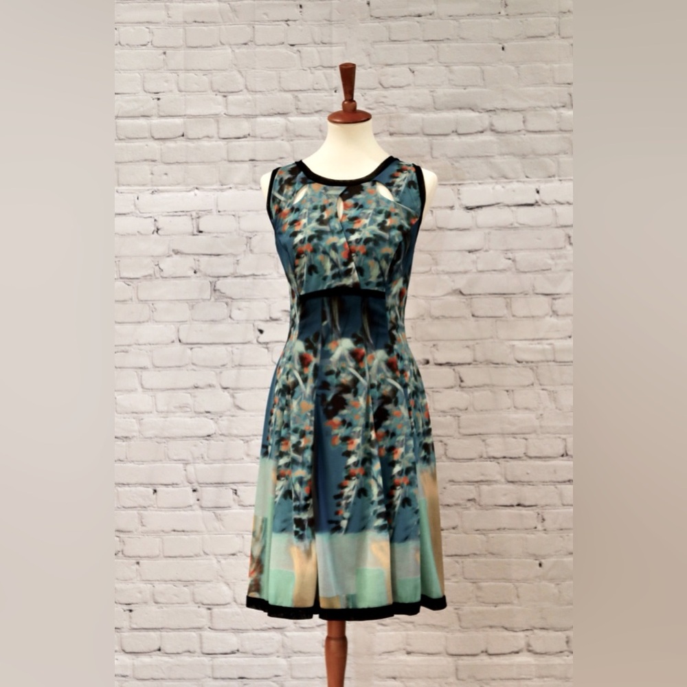 Elana Kattan watercolor sleeveless dress nwt xl